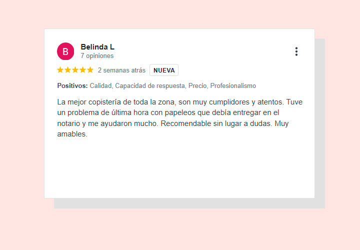 Reseña de cliente